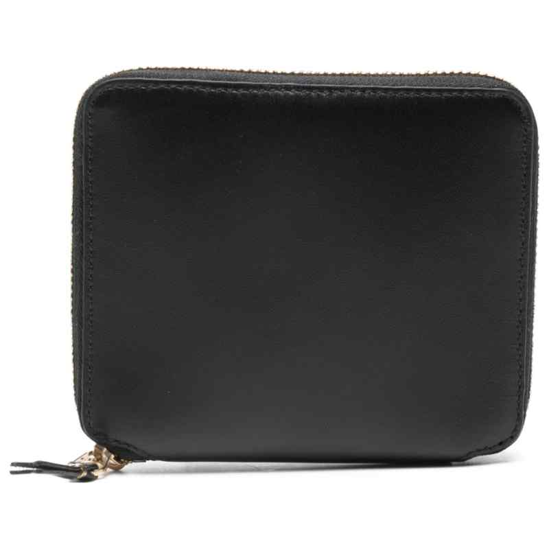 190145493-ss26-commedesgaronswallet-sa2100800 Comme Des Garcons Comme Des Garçons Sa2100 Black Leather Square Zip-Around Wallet.