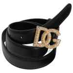 Dolce & Gabbana-leather belt with a gold-tone DG logo buckle