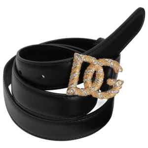 Dolce & Gabbana-leather belt with a gold-tone DG logo buckle