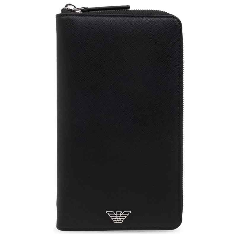Emporio Armani Saffiano Leather Organizer With Asv Eagle Plaque