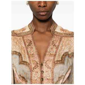 Zimmermann V-neck long sleeves Wanderlust linen midi dress