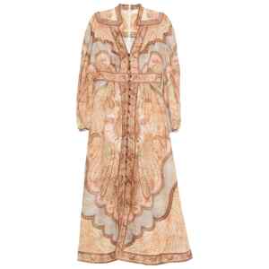 Zimmermann V-neck long sleeves Wanderlust linen midi dress