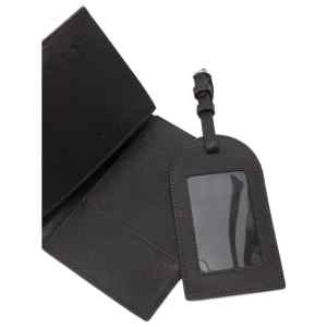 Emporio Armani Asv Recycled Saffiano Leather Passport Holder And Tag Gift Box
