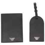 Emporio Armani Asv Recycled Saffiano Leather Passport Holder And Tag Gift Box