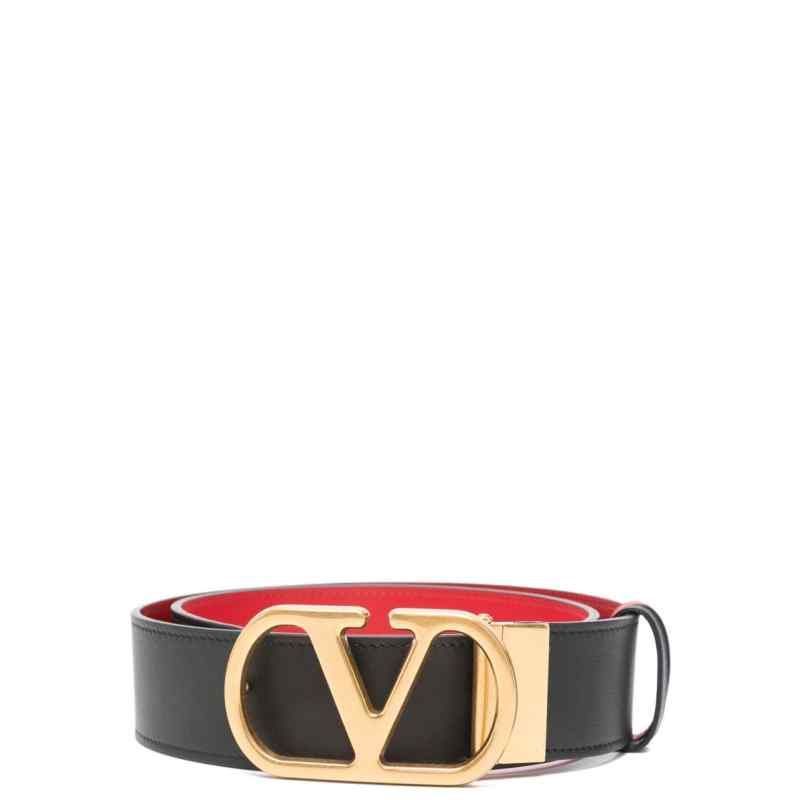 Valentino Garavani-Reversible Vlogo Signature Belt In Glossy Calfskin 40 Mm