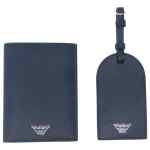 Emporio Armani Asv Recycled Saffiano Leather Passport Holder And Tag Gift Box