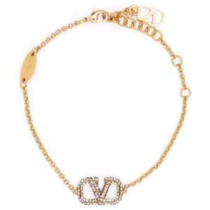 Valentino Garavani-Vlogo Signature Bracelet In Metal And Swarovski® Crystals