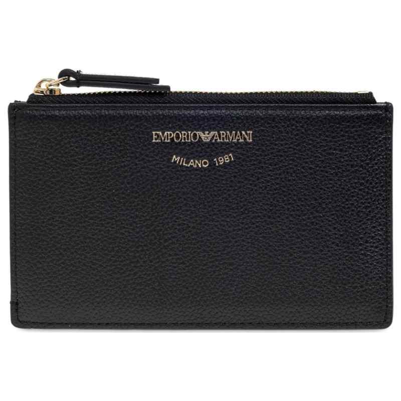 Emporio Armani Zipped, Tumbled-Leather Card Holder