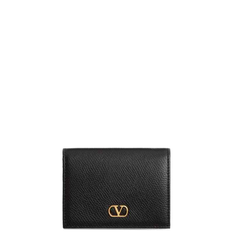 Valentino Garavani-VLogo Signature Grainy Calfskin Wallet