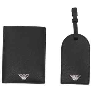 Emporio Armani Asv Gift Box With Regenerated Saffiano Passport Holder And Tag