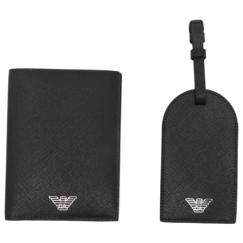 Emporio Armani Asv Gift Box With Regenerated Saffiano Passport Holder And Tag