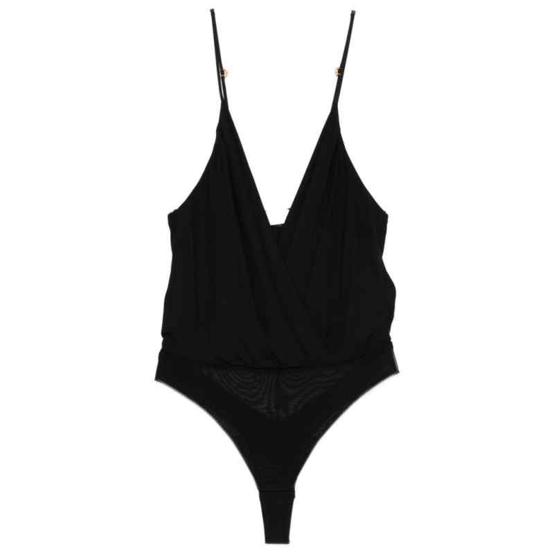Elisabetta Franchi V-neck adjustable shoulder straps brief cut Bodysuit