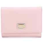 Dolce & Gabbana-Women's Pink Leather Flap French Wallet