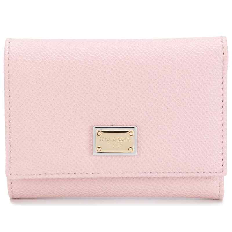 Dolce & Gabbana-Women's Pink Leather Flap French Wallet