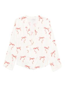 Forte Forte V-neck Printed crossed shirt