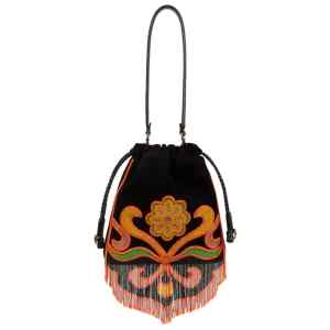 Etro Suede Kalispera Bag With Beads And Fringes
