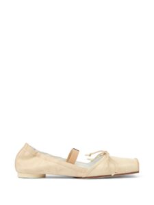 MM6 Maison Margiela Square-toe leather ballerina shoes