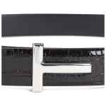 Tom Ford T-shaped buckle silver-tone hardware Leather belt