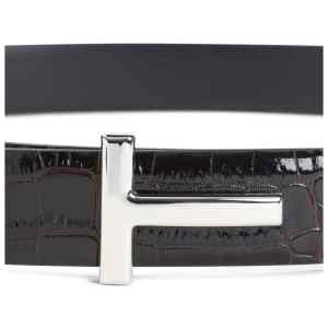 Tom Ford T-shaped buckle silver-tone hardware Leather belt
