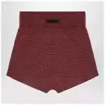 Fear of God Essentials Burgundy Honeycomb Shorts