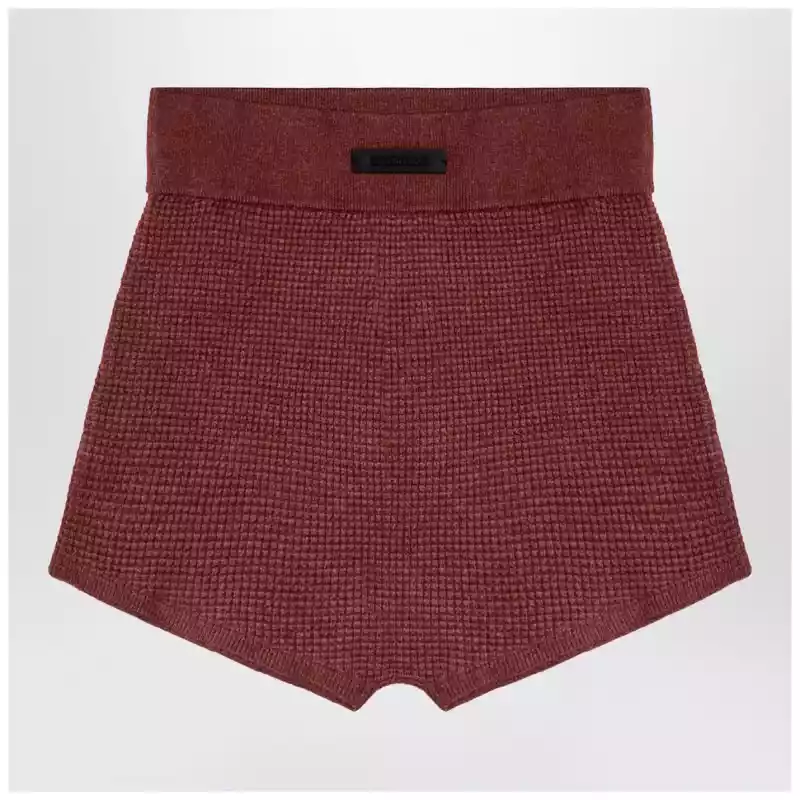 Fear of God Essentials Burgundy Honeycomb Shorts