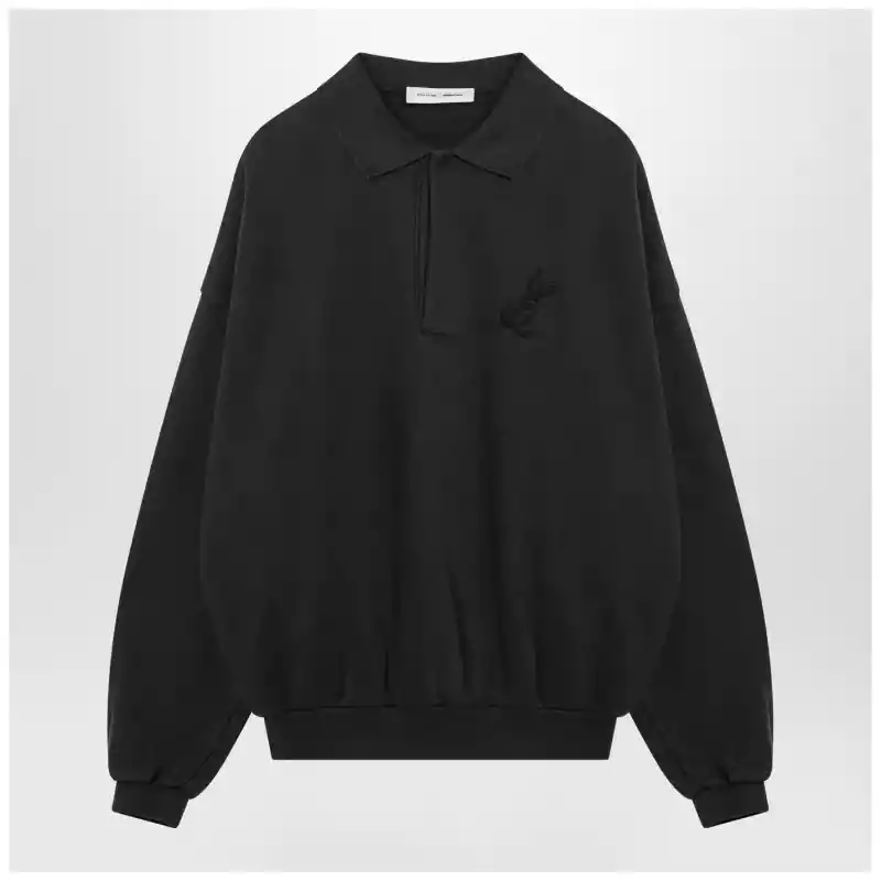 Fear of God Essentials Black washed polo sweatshirt