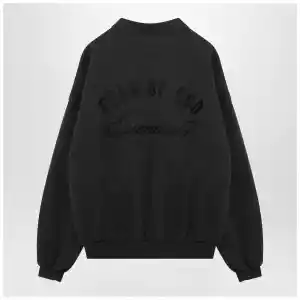 Fear of God Essentials Black washed polo sweatshirt