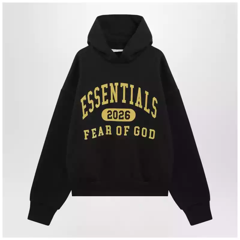Fear of God Essentials Black washed sweatshirt with logo print