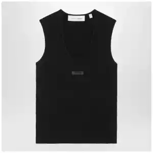 Fear of God Essentials Black tank top in stretch Waffle fabric