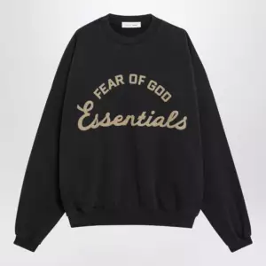 Fear of God Essentials Training 90s black cotton fleece sweatshirt