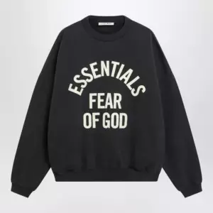 Fear of God Essentials Black cotton crewneck sweatshirt