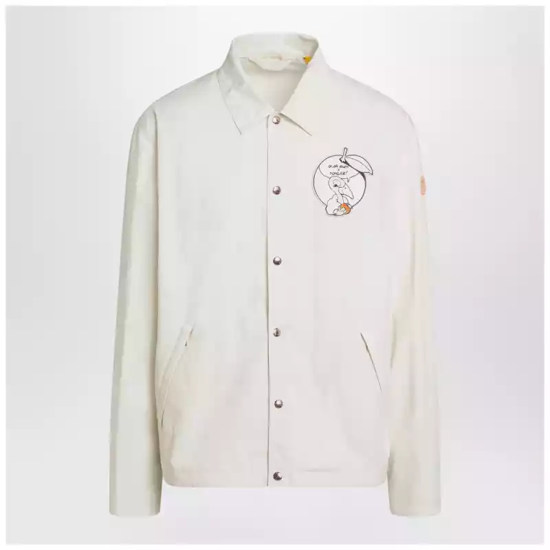 Moncler Genius White Satsuma shacket in canvas and nylon