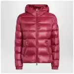 Moncler Glesse short padded jacket with hood in red