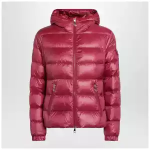 Moncler Glesse short padded jacket with hood in red
