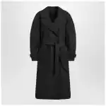 Moncler X Edward Enninful Black double-breasted trench coat with belt