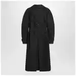 Moncler X Edward Enninful Black double-breasted trench coat with belt