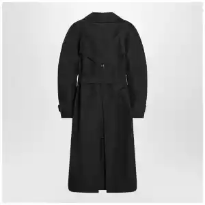 Moncler X Edward Enninful Black double-breasted trench coat with belt