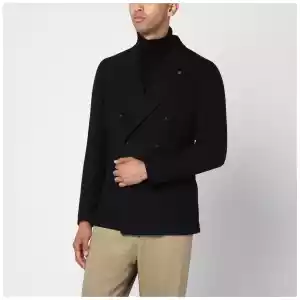 Tagliatore Blue double-breasted wool jacket