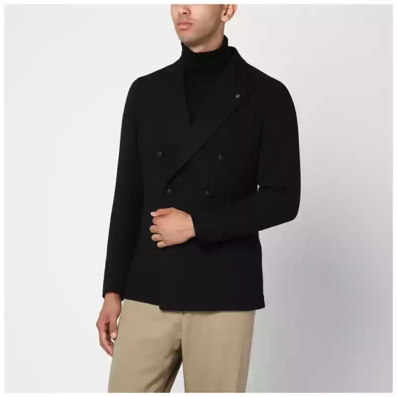 Tagliatore Blue double-breasted wool jacket