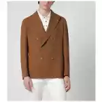 Tagliatore Caramel double-breasted wool jacket