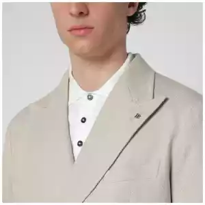 Tagliatore Beige double-breasted cotton jacket