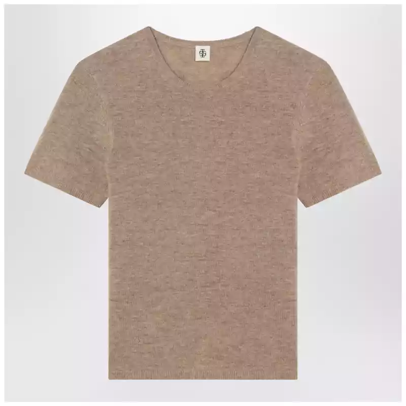 the garment Camel colour Como sweater in wool