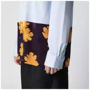 Dries Van Noten Light blue shirt with floral insert