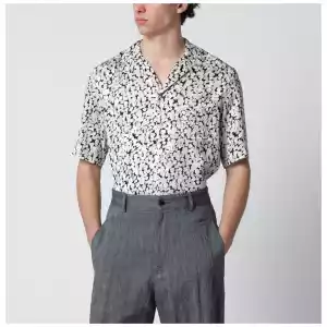 Dries Van Noten Viscose shirt with black/ecru pattern