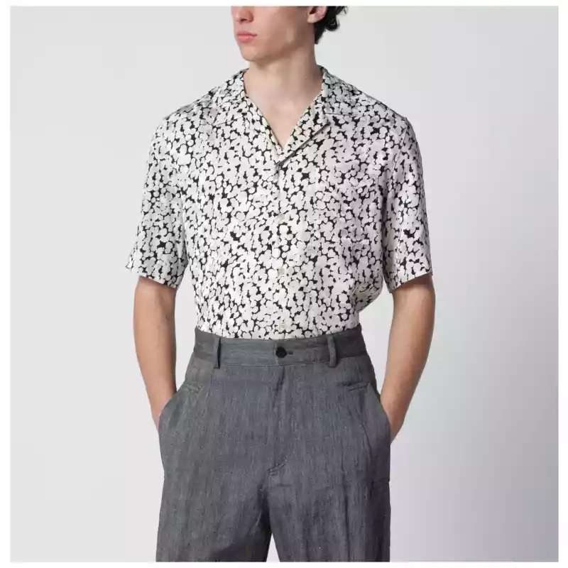 Dries Van Noten Viscose shirt with black/ecru pattern