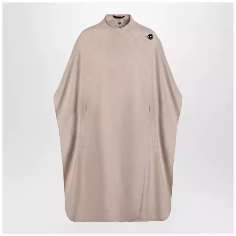 the garment Beige wool-blend cape