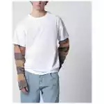 Dries Van Noten White T-shirt with striped sleeves