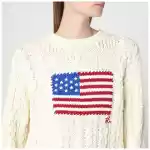 Polo Ralph Lauren Cream-colored sweater with flag detail