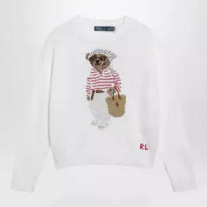 Polo Ralph Lauren White cotton Polo Bear sweater