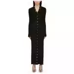 The Attico Black viscose long cardigan